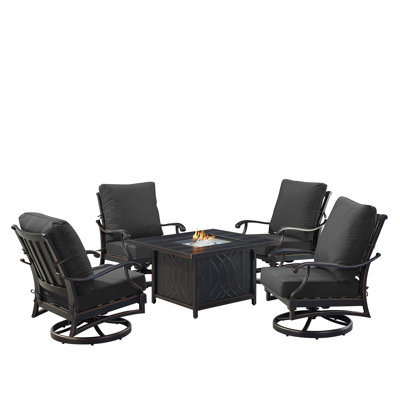 Ensemble de conversation d'extérieur pour 4 personnes avec coussins Paigelyn