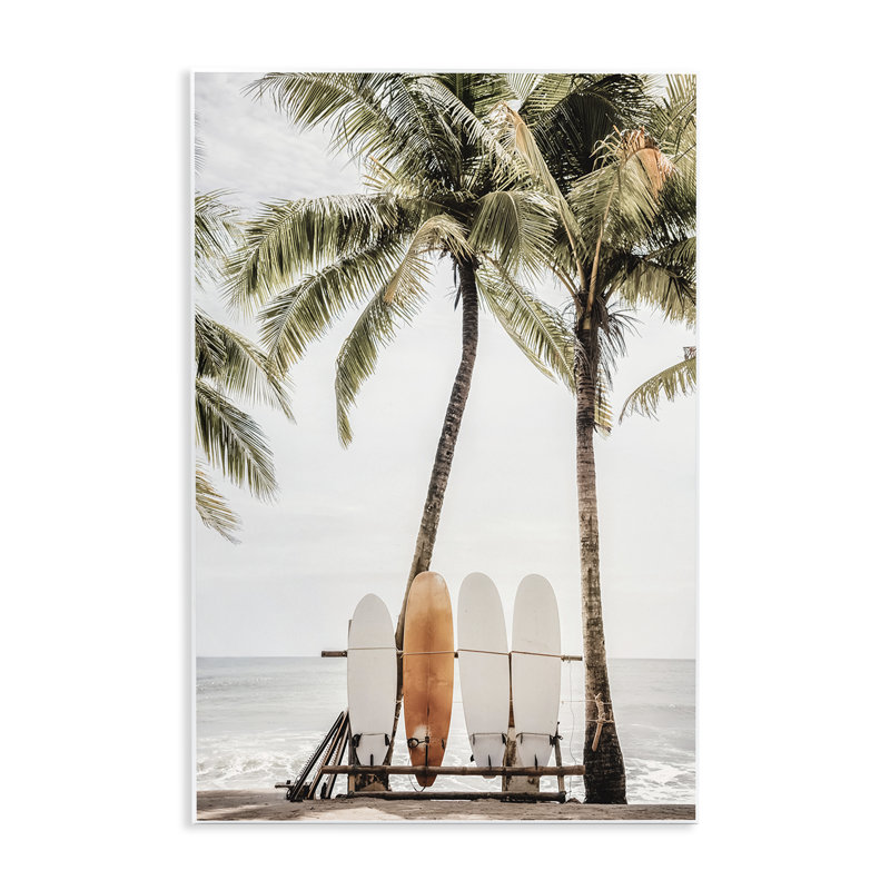Hawaii Surfboards View Wall Plaque Art by Sisi and Seb, 15" H x 10" W