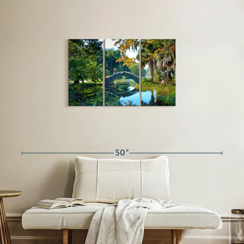 Lilie Bridge Over Pond, 20" H x 33" W