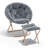 Upholstered Saucer Chair With Ottoman, Folding Papasan Chair Soft Faux Fur Accent Chair For Living Room Bedroom-248192290