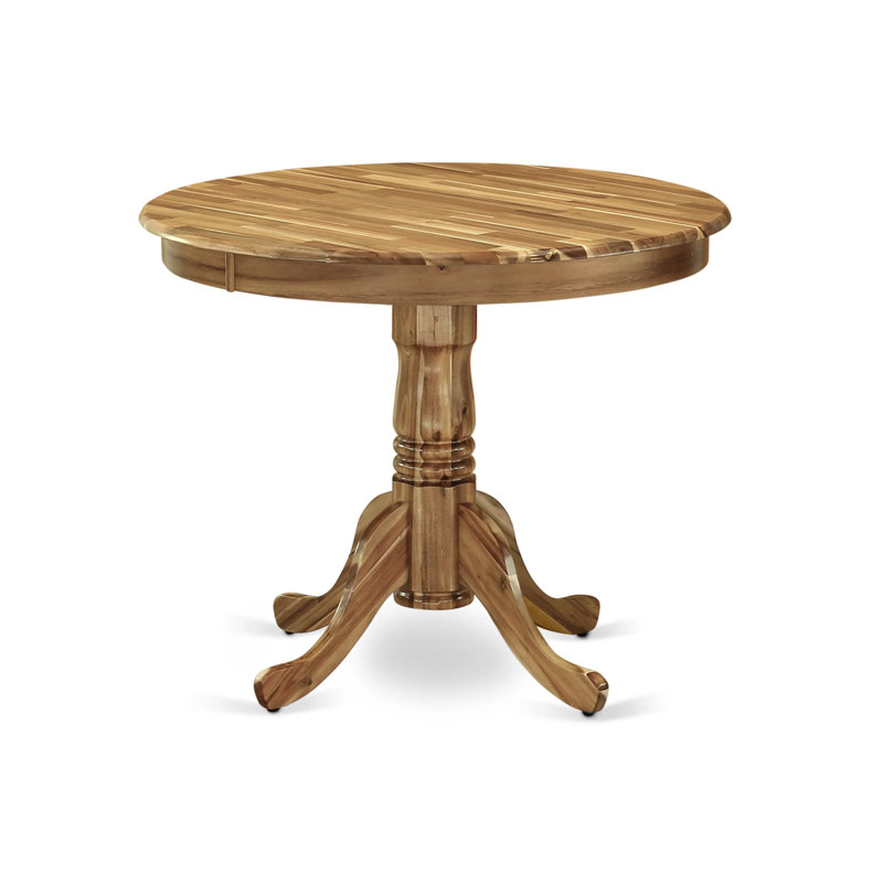Antique Dining Room Table - a Round kitchen Table Top with Pedestal Base, Natural, Natural Acasia, Natural Acasia