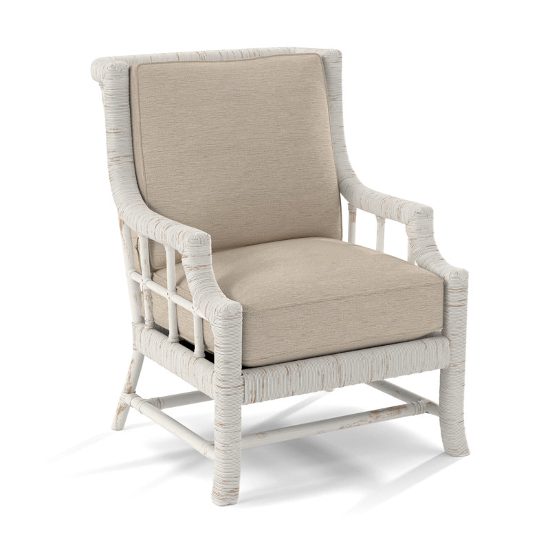 Lafayette Armchair, White Textured Performance; 0865-91, Antique Frost White