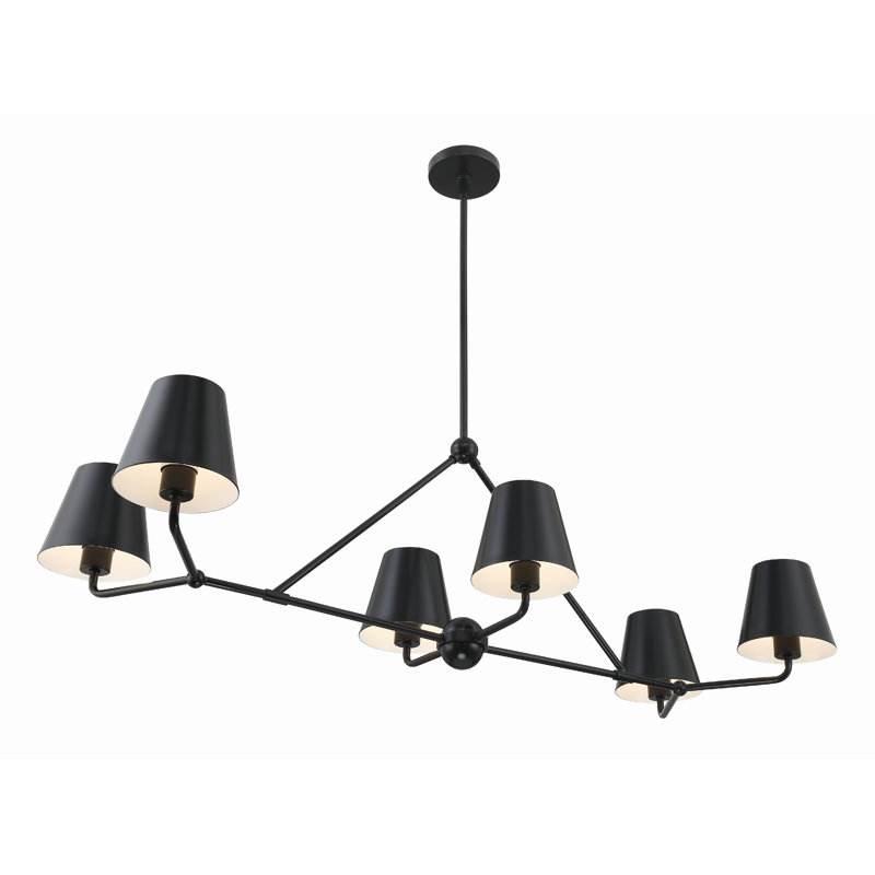 Lustre linéaire moderne à 6 lumières Kinston, Noir