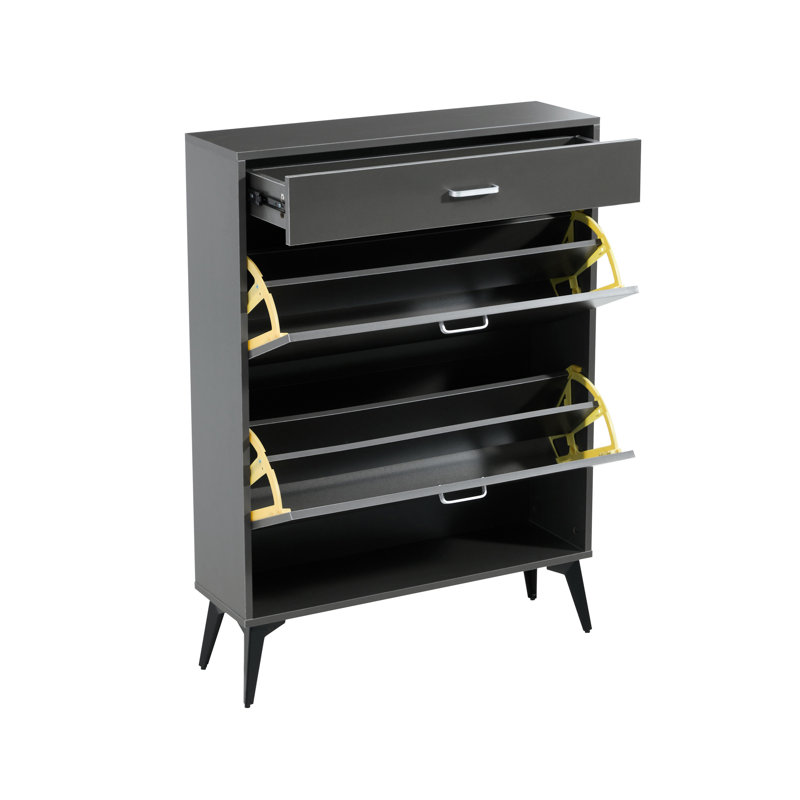 Shoe Cabinet, Antique Gray