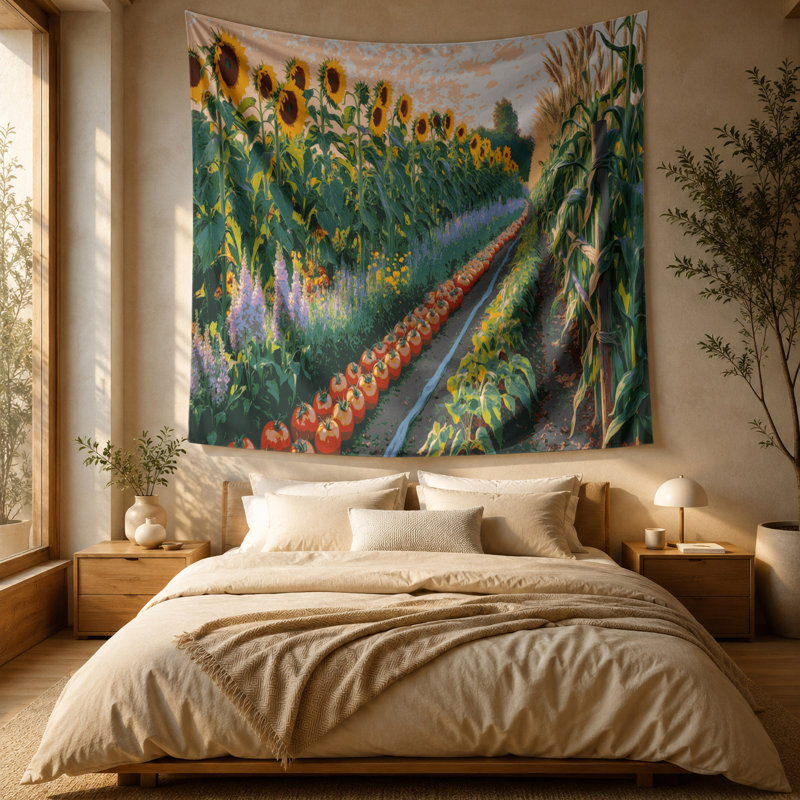 Tapisserie murale Farm Summer Gardens, 88 po x 104 po