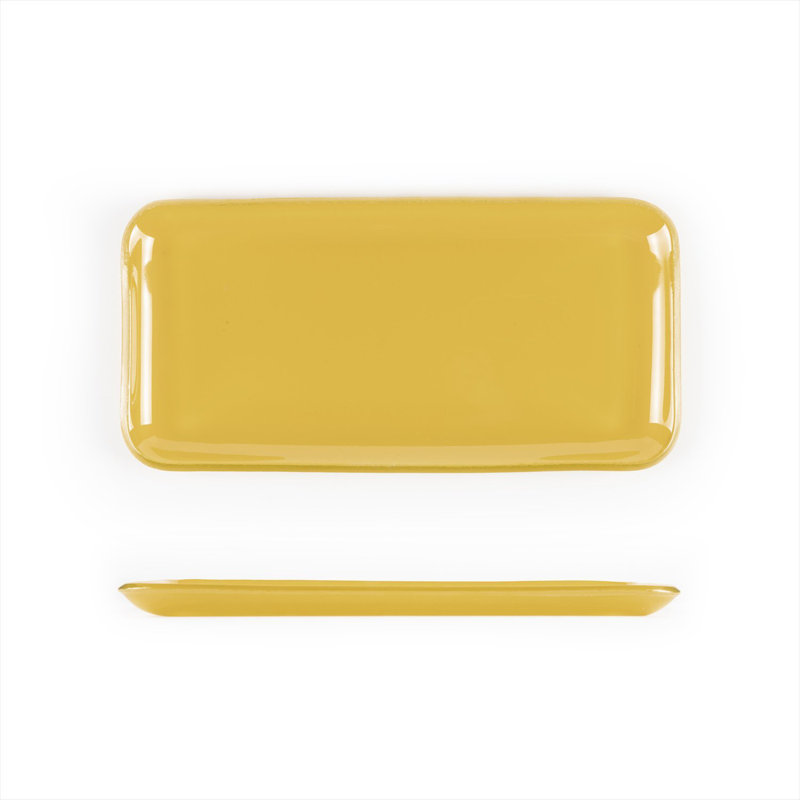 Service de table en verre 12,25 po x 6 po x H: 1 po, Orange