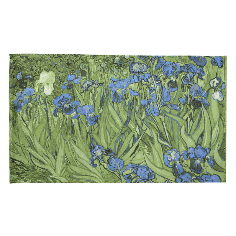 Serviette de thé irises, Sergé de coton, Mauve / Vert