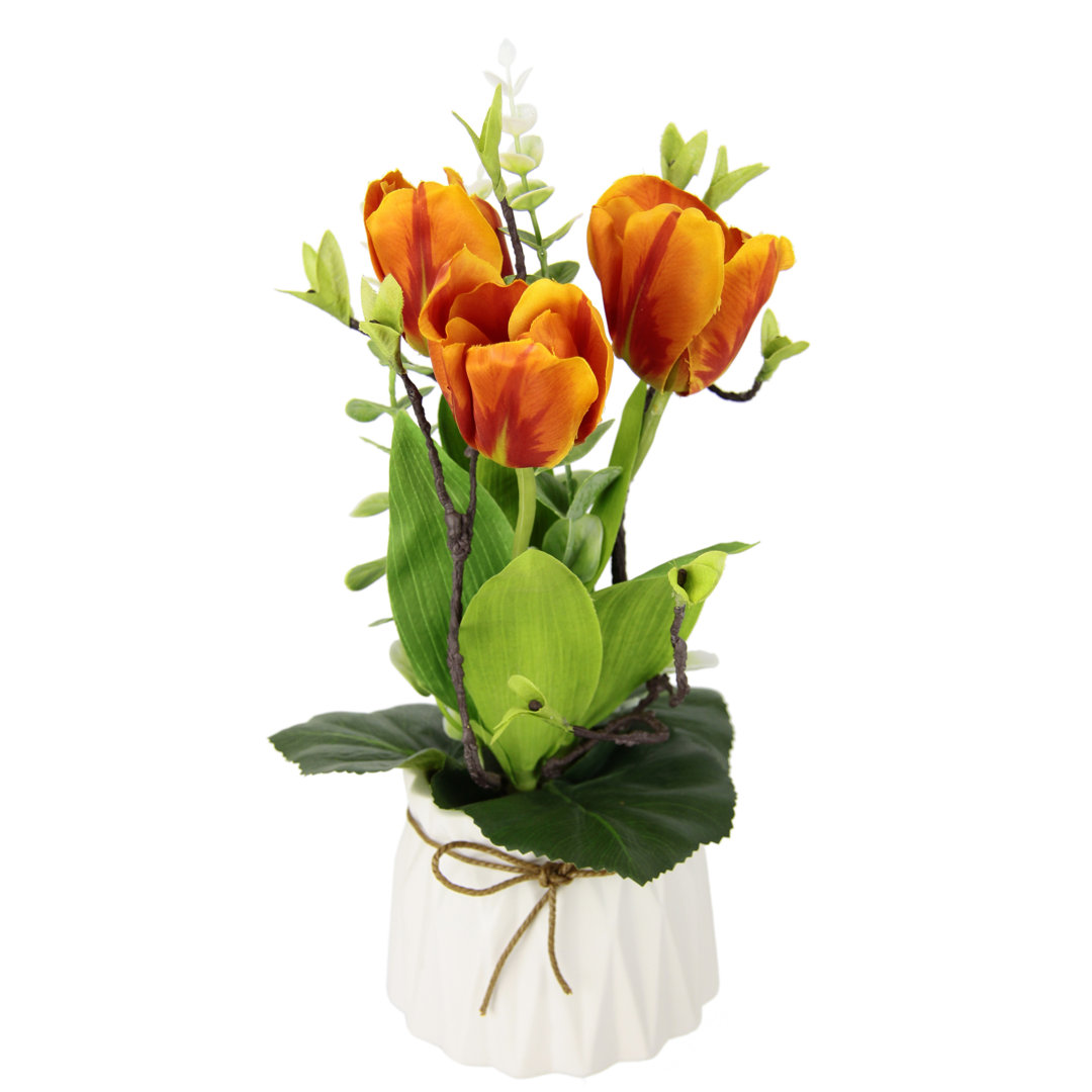 Kunstblumen-Tulpen im Topf