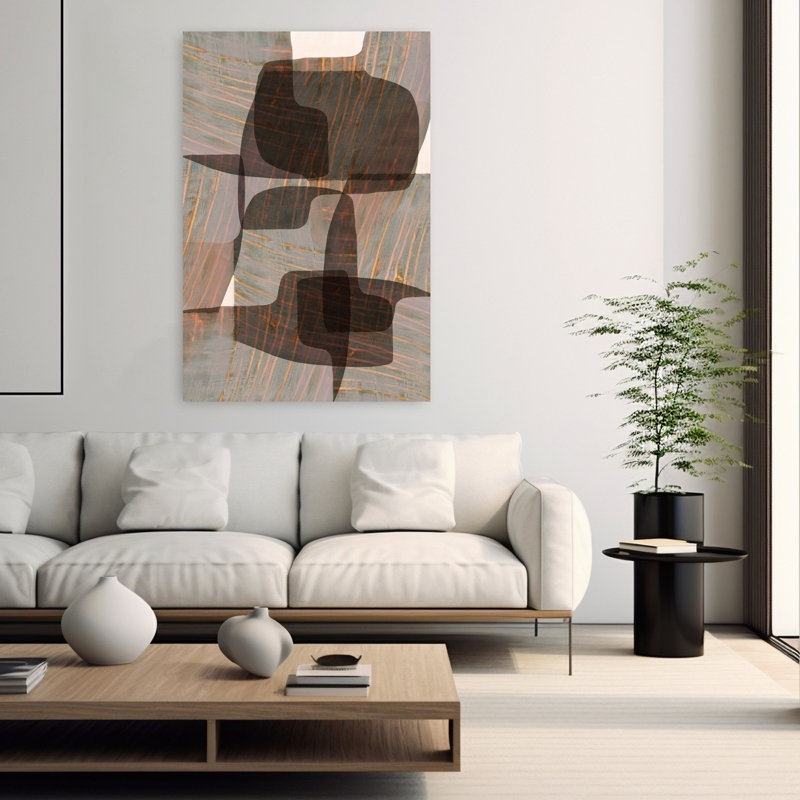 Art contemporain contemporain abstrait géométrique, H 60 po x l 40 po