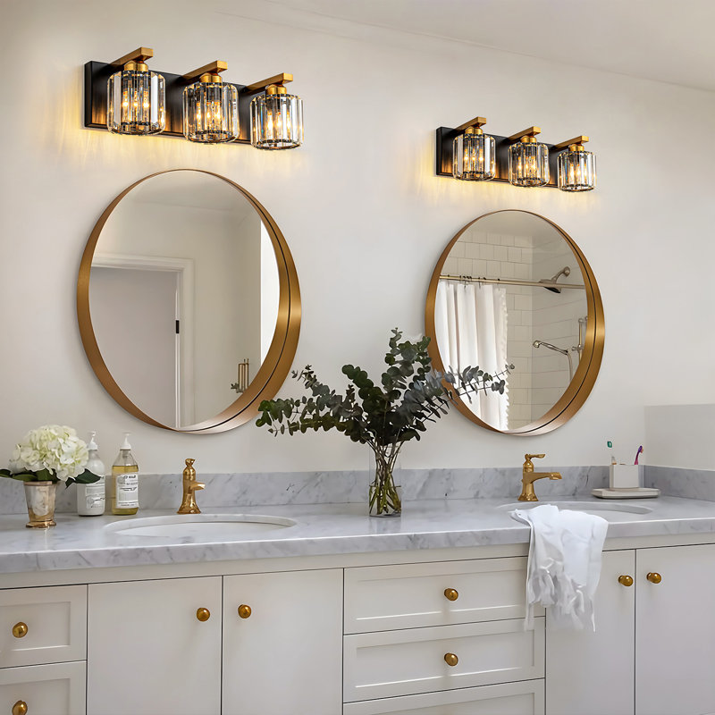 3/4Light Dimmable Vanity Light, Gold, 3
