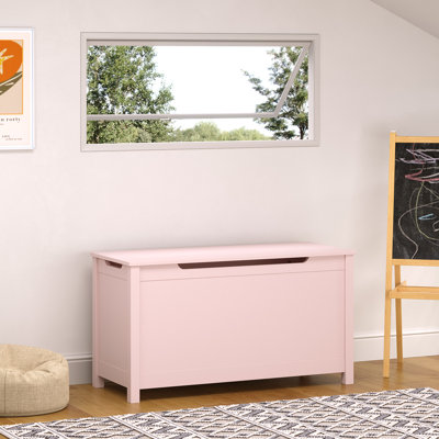Wooden Kids Toy Storage Chest, Safety Hinge Toy Box with Large Storage Space, Children Organizer Bench for Playroom, Bedroom & Nursery