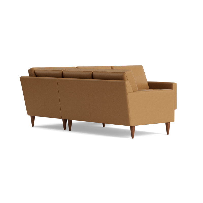 MCM Leather Sectional, Right Hand Facing, Bison Butterscotch Top Grain Leather
