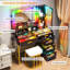 Coiffeuse avec miroir lumineux et tabouret Helenann -1391472653