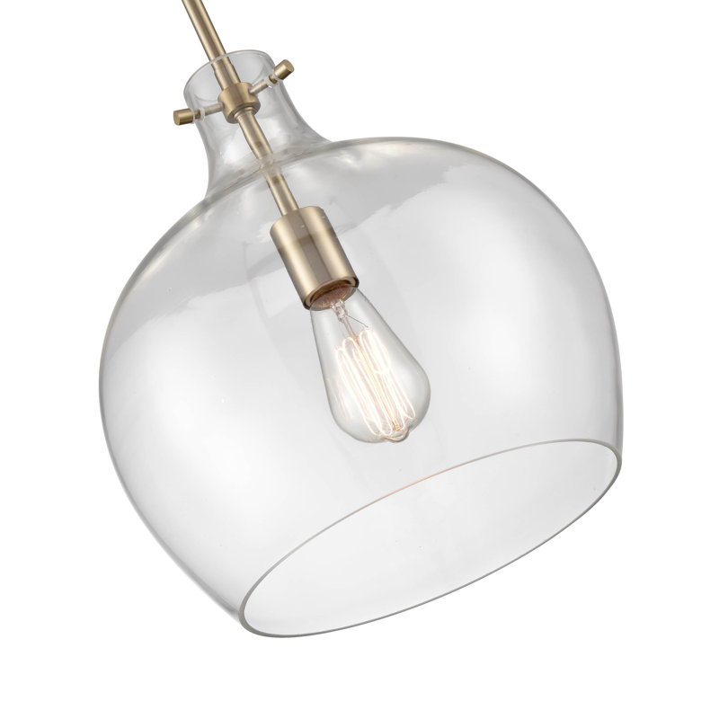 Luminaire suspendu en forme de dôme à 1 lumière Hageman, Or