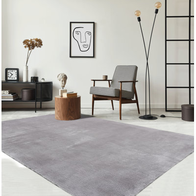 The Carpet Relax - Modern Rug, Fluffy, Short Pile, Non-Slip Underside, Washable up to 30°C, Super-Soft, Fur Look, Grey