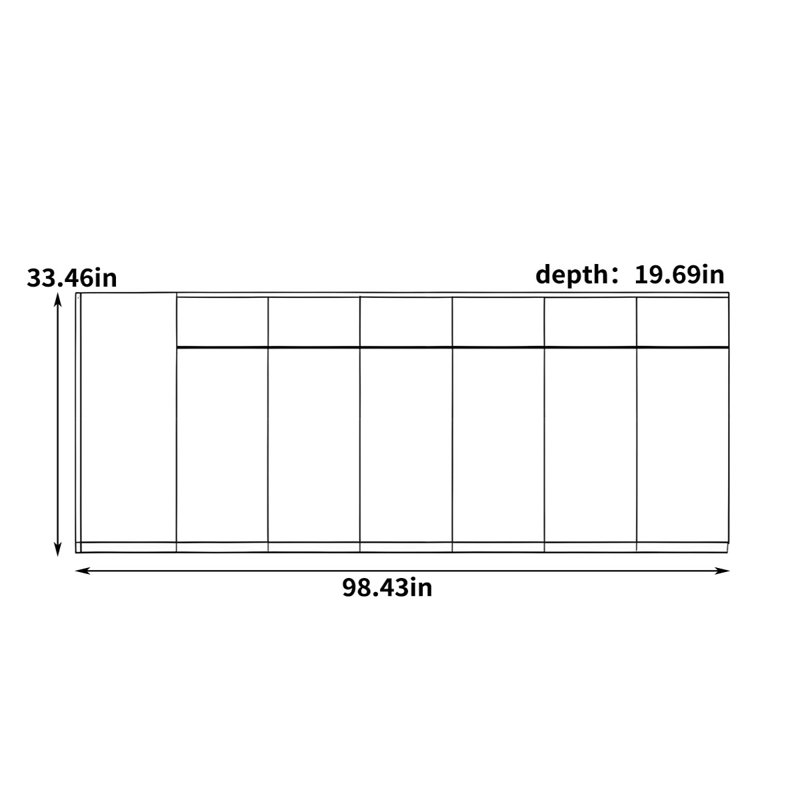 Grande armoire rectangulaire moderne, buffet polyvalent et armoire de rangement