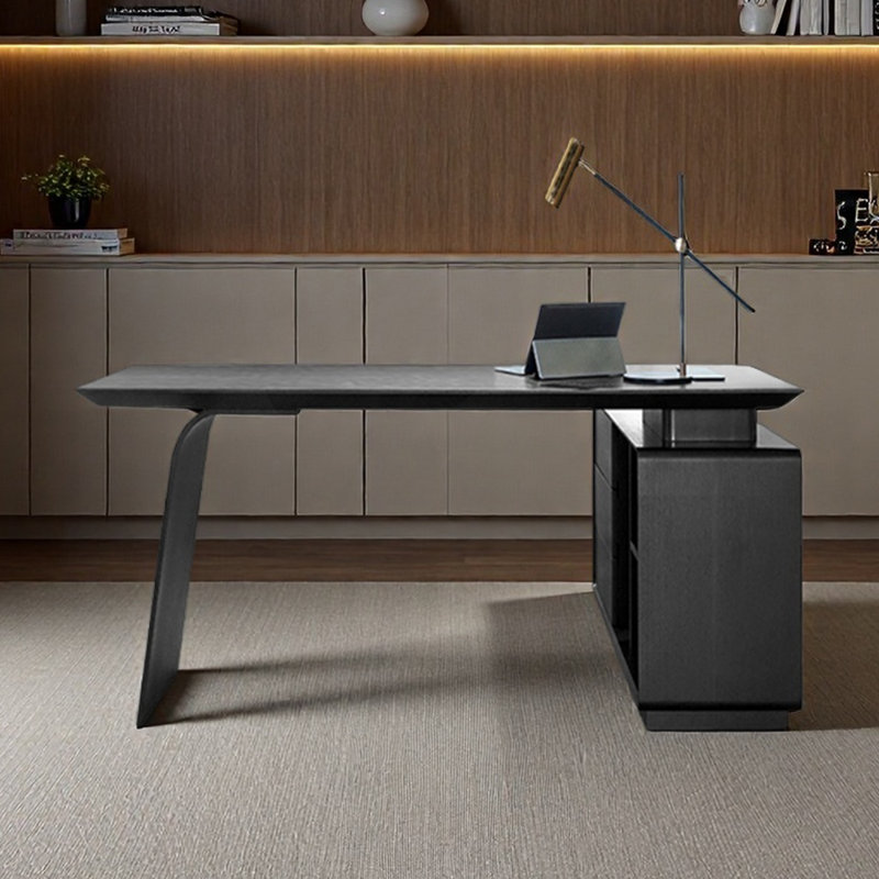 Bureau de rangement, bureau d'écriture, bureau d'angle, H 29,92 po x l 55,12 po x P 27,56 po, Noir
