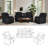 Frithiof Living Room Set 3-Piece Microfiber Manual Recliner Couch Set With Two 1-Seat Recliners,3-Seat Recliner, Drop Table & Cup Holders-109026104