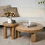 Table basse ronde en bois massif rétro