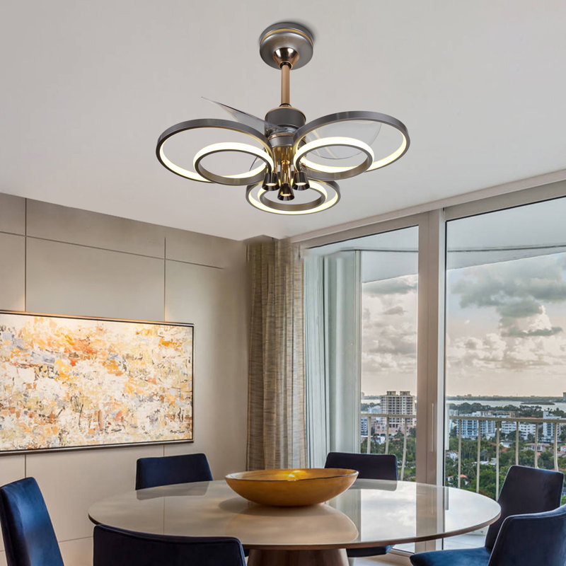 Led Ceiling Fan Black Ceiling Fan With Light Modern Ceiling Fan Fandeliers with Lights and Remote