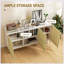 Buffet moderne avec 3 portes en rotin et tablettes réglables-105892011