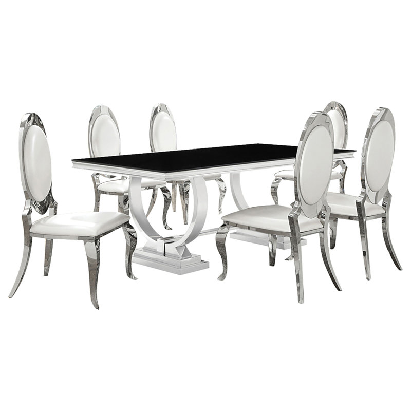 Ensemble de salle à manger 7 pièces Sharli, 7 pièces : table, 6 chaises