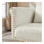 Fauteuil en velours blanc cassé avec pieds en métal