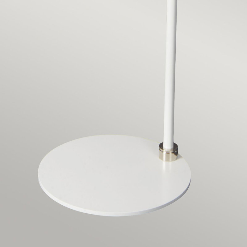 Santistevan 161.6cm Task Floor Lamp, White/Polished nickel