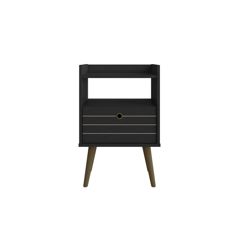 Helaina 17.71'' W Nightstand, Black