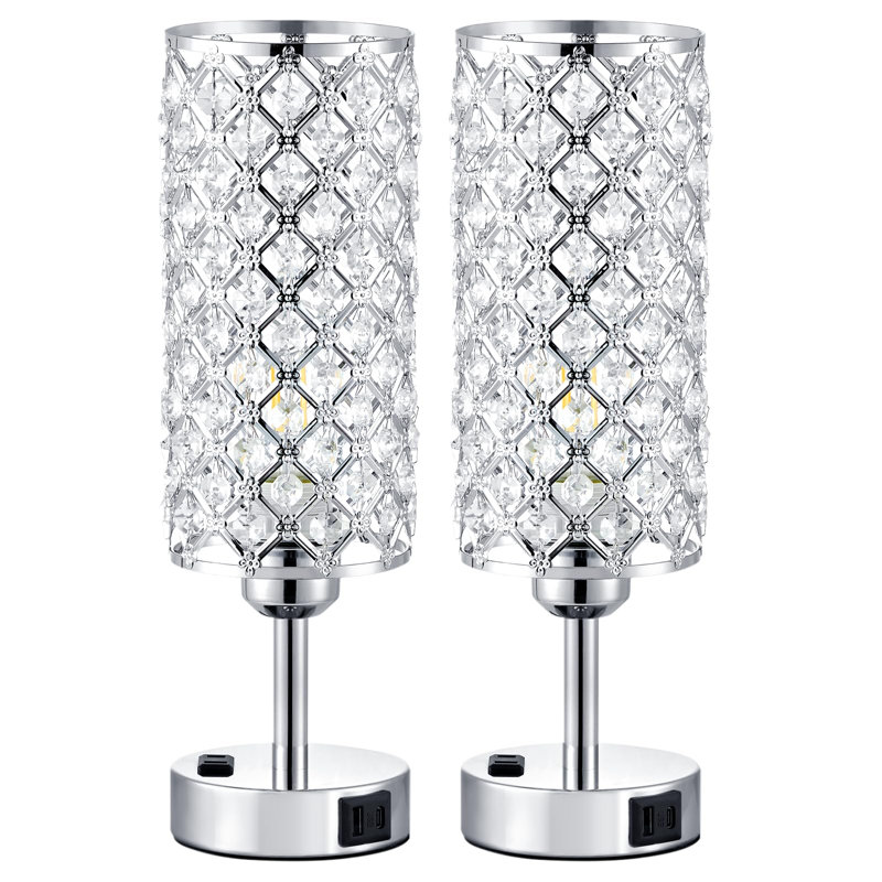 Metal USB Table Lamp, Silver