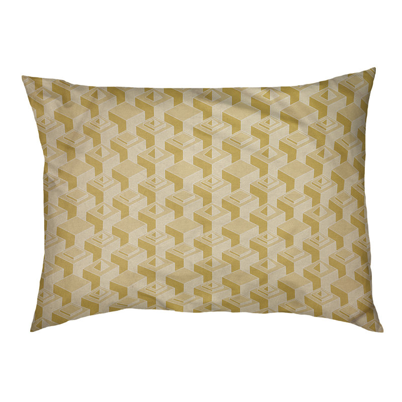 Coussin pour chien intérieur à motif skyscrapers Chen, Petit (l 28 po x P 6 po x H 18 po), Jaune