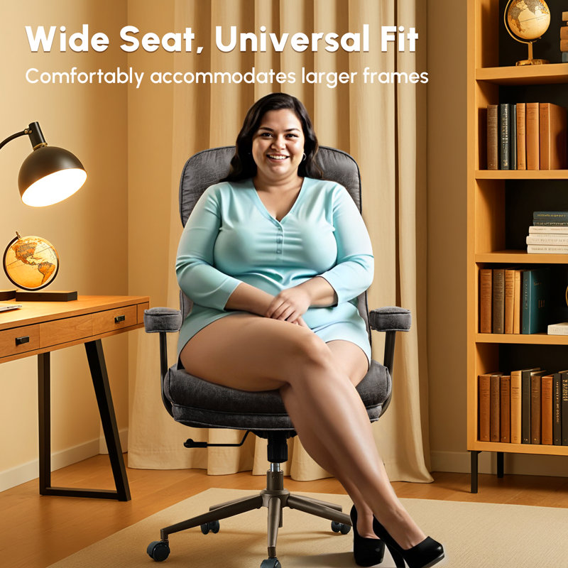Schaffer Office Chair, Ergonomic Big And Tall Computer Desk Chairs, Executive Chair With Adjustable High Back, Lumbar Support Swivel Pc Chair With Rocking Function