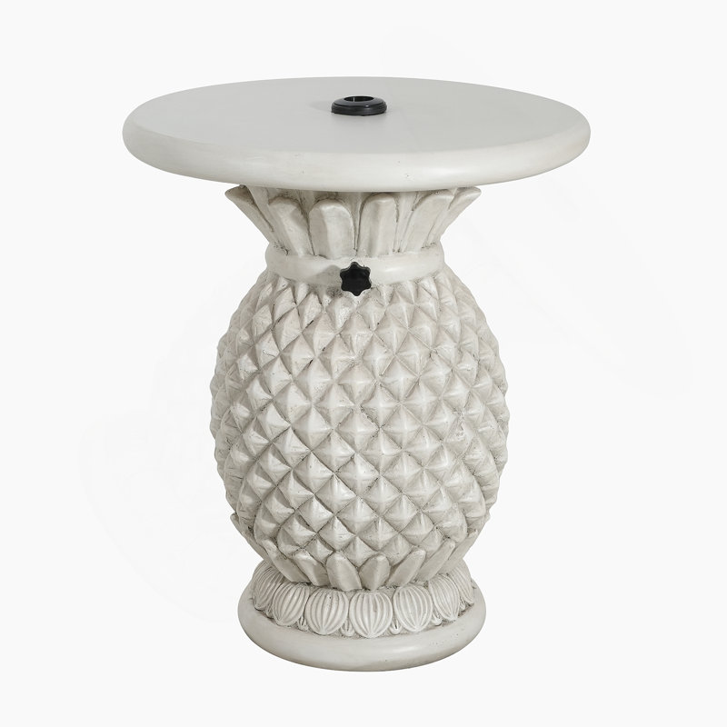 Table d'appoint en forme d'ananas, base de parasol pour patio extérieur