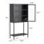 Armoire de rangement en métal de 59 po de hauteur avec portes en verre et tablettes réglables - Bibliothèque moderne pour la maison, le bureau ou le garde-manger-616092846