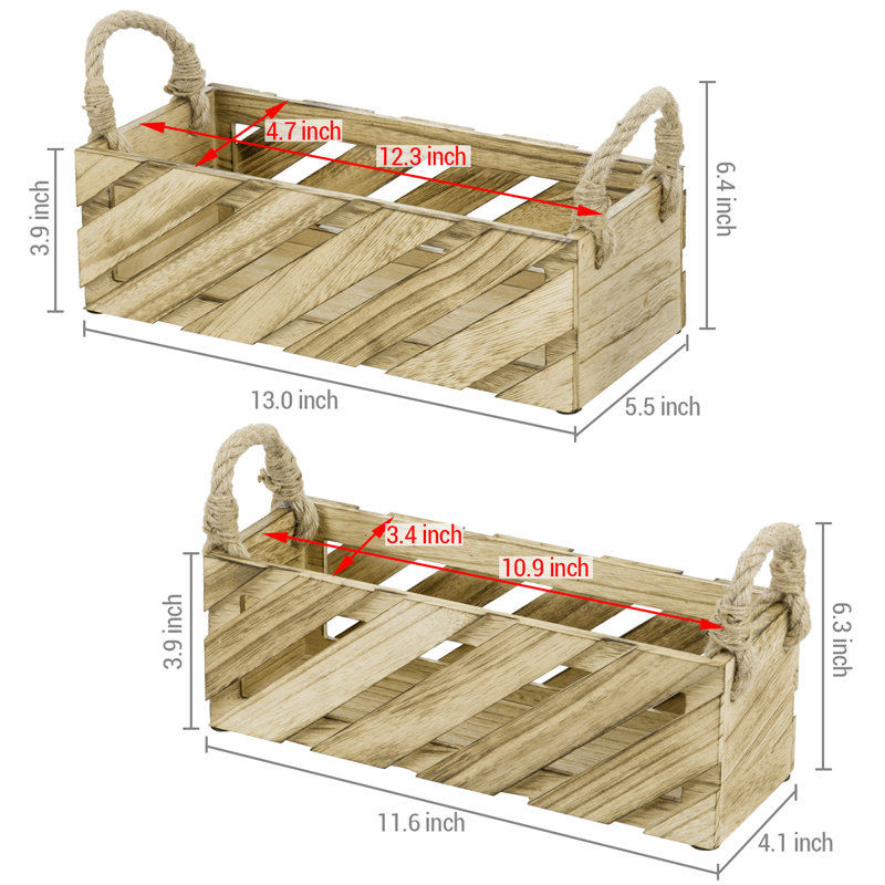 Solid Wood Decorative Basket
