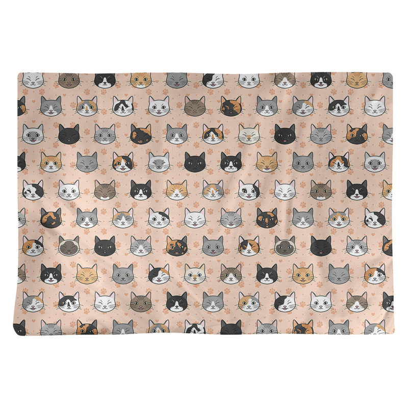 Napperon en coton 18 po Kitty Cat, Orange