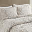 Housse de couette 100% coton taupe avec ornement en chenille ravissante