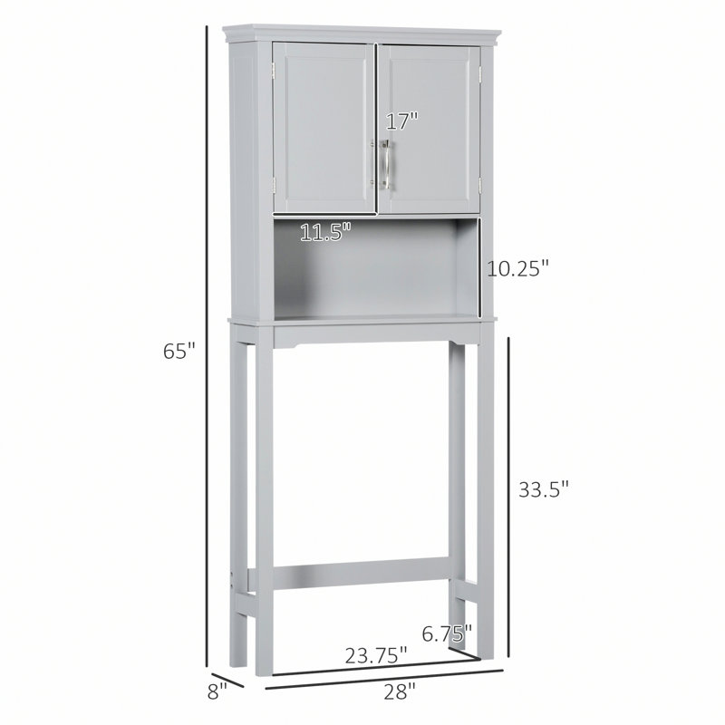 Armoire de rangement au-dessus de la toilette de style moderne, organisateur de salle de bain avec tablette réglable intérieure et tablette ouverte