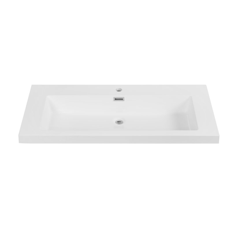 39.4" Solid Surface Resin Streamline Vanity Top