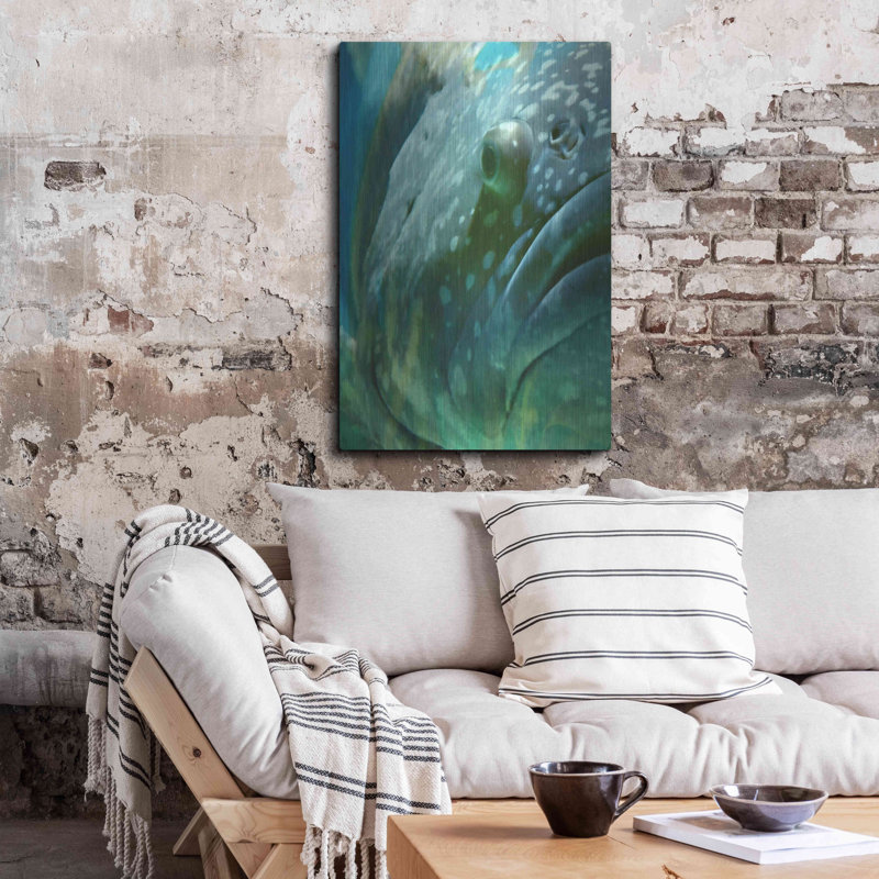 Art mural en métal Beachcrest Home ™ «Turquoise Splash One» par Steve Hunziker, H 36 po x l 24 po