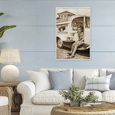 Giclée encadrée de camion de crème glacée rétro, design par Grotto Studios