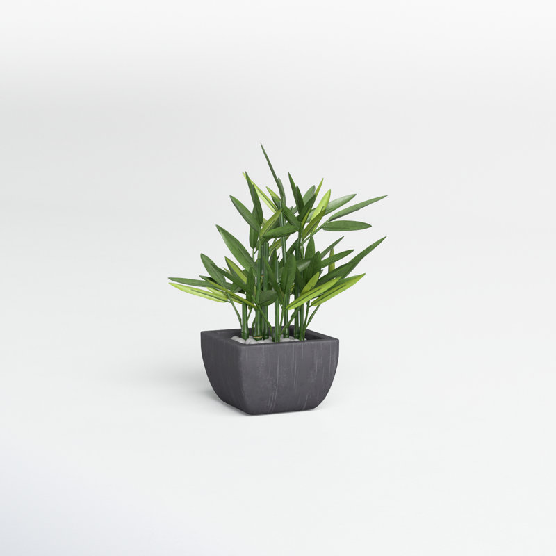 Millsaps Artificial Bamboo Plant in Pot, 10" H x 5" W x 5" D