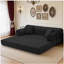 Canapé-lit convertible, canapé-lit pliant en velours côtelé avec cadre de forme fixe, canapé-lit de salon pour chambre à coucher (noir)-998666660