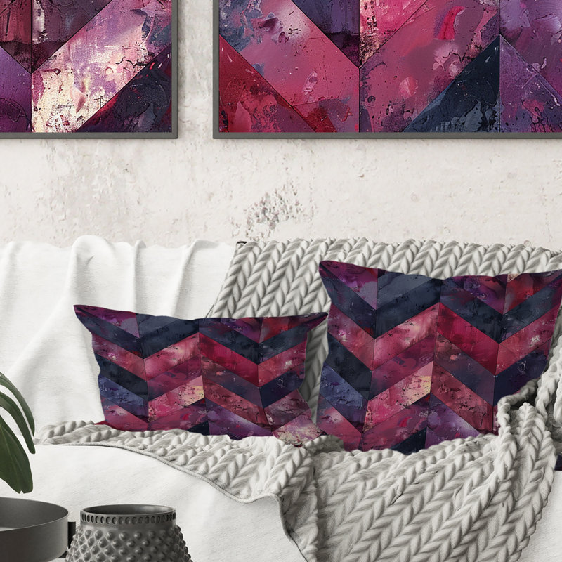 Coussin Magenta Chevron Glam III - Transitional