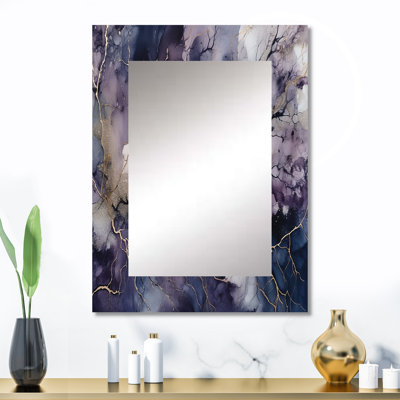 «Mauve et explorer la langue de la peinture III», peinture abstraite, miroir mural moderne, reproduction d'art en métal