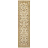 Hand Knotted Wool Oriental Area Rug in Cream/Brown