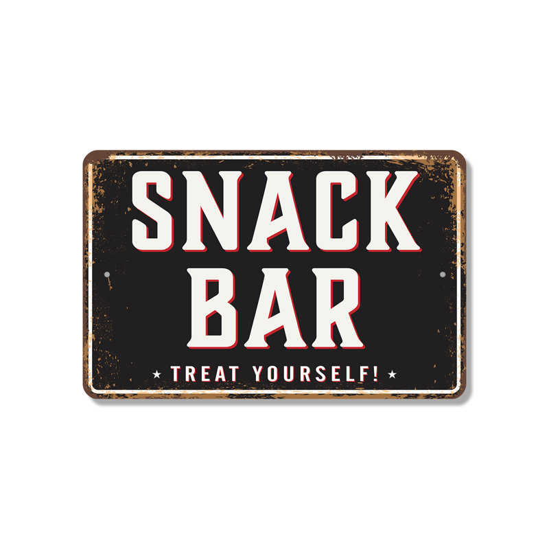 Enseigne en plastique 11 po x 17 po Snack Bar Street