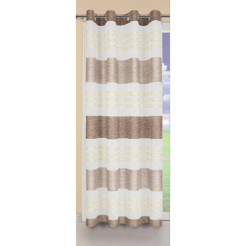 Ladene Sheer Sliding Panel Single Panel, Beige, Width 140 x Drop 137cm