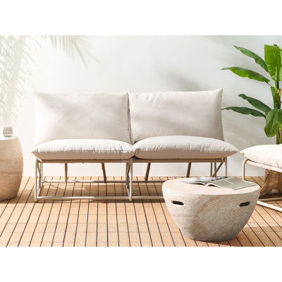 Bessi 160cm Wide Straight Steel Patio Sofa with Cushions