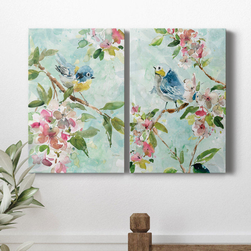 Asbury Garden Song I - Ensemble de 2 toiles tendues, H 18 po x l 24 po x P 1 po